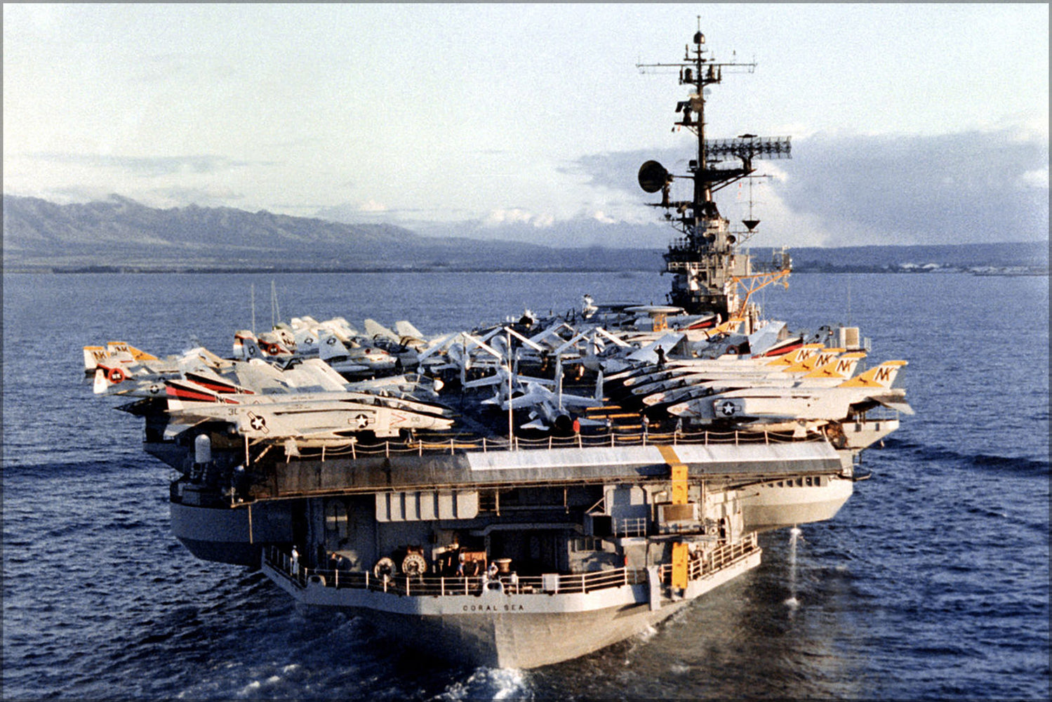 24"x36" Gallery Poster, aircraft carrier USS Coral Sea (CV-43) Pearl Harbor, Hawaii 1981