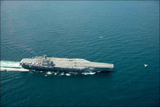24"x36" Gallery Poster, aircraft carrier USS George H.W. Bush (CVN 77) Atlantic Ocean