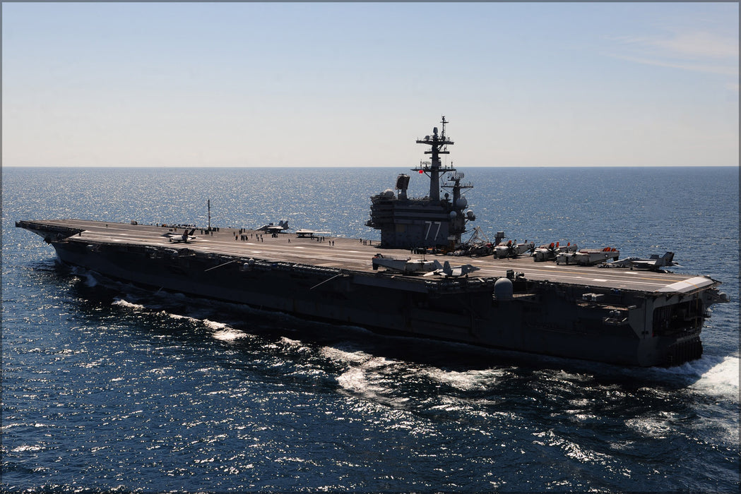 24"x36" Gallery Poster, aircraft carrier USS George H.W. Bush (CVN 77) Atlantic Ocean p3