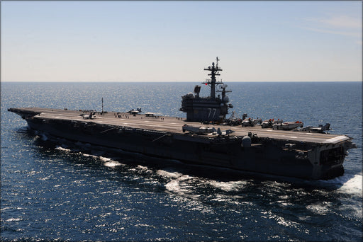24"x36" Gallery Poster, aircraft carrier USS George H.W. Bush (CVN 77) Atlantic Ocean p3