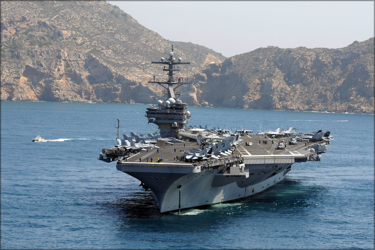 24"x36" Gallery Poster, aircraft carrier USS George H.W. Bush (CVN 77) Cartagena, Spain