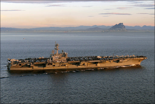 24"x36" Gallery Poster, aircraft carrier USS George H.W. Bush (CVN 77) Strait of Gibraltar
