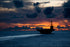 24"x36" Gallery Poster, aircraft carrier USS George Washington (CVN 73) Guam at sunset