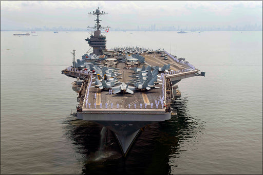24"x36" Gallery Poster, aircraft carrier USS George Washington (CVN 73) raises anchors