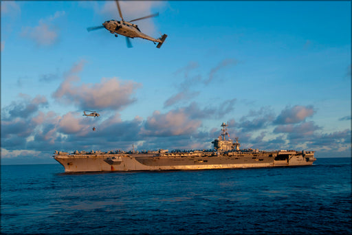 24"x36" Gallery Poster, aircraft carrier USS George Washington (CVN 73) replenishment