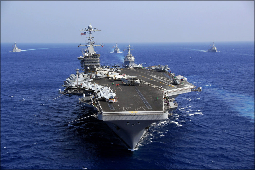 24"x36" Gallery Poster, aircraft carrier USS John C. Stennis (CVN 74) & Strike Group