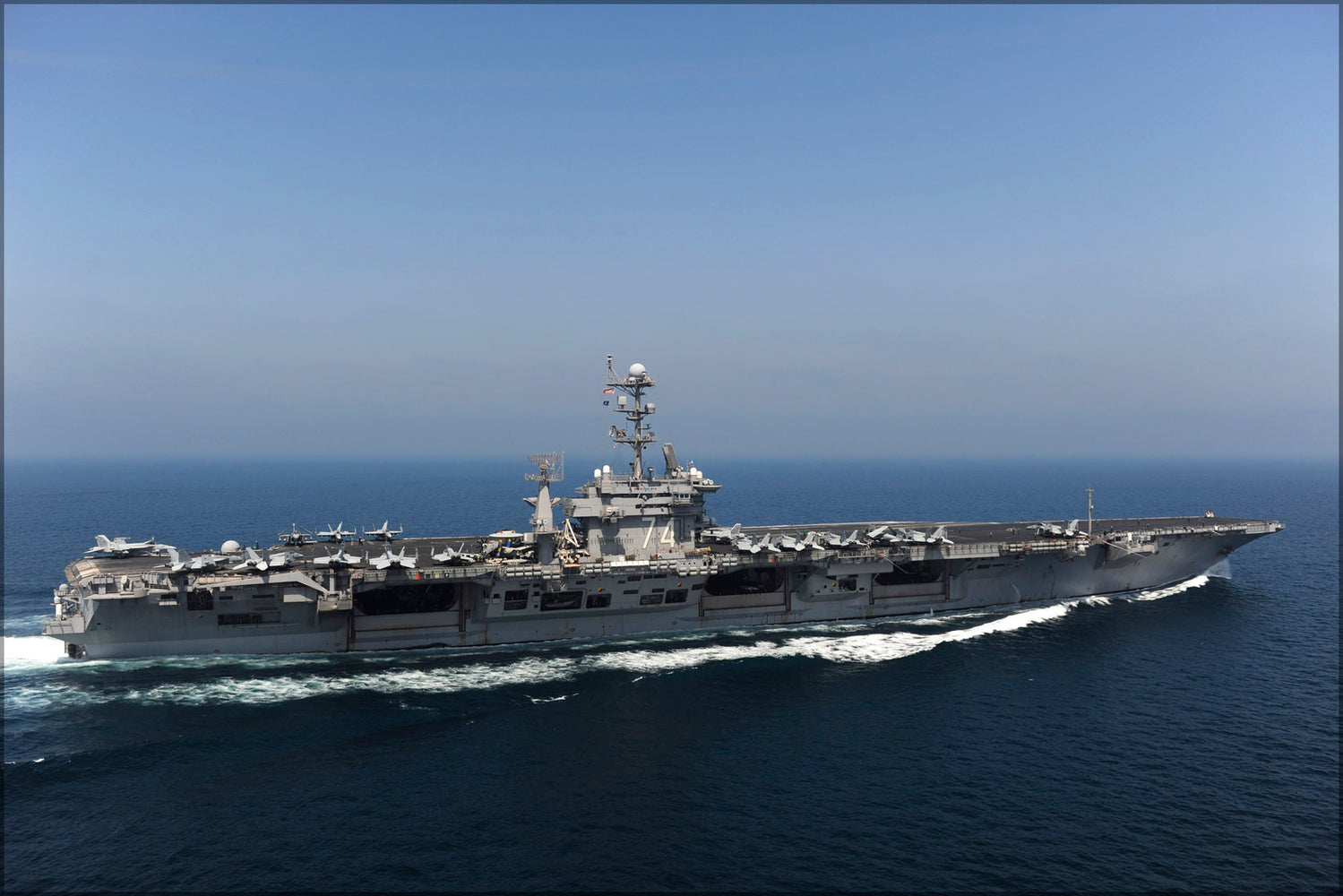 24"x36" Gallery Poster, aircraft carrier USS John C. Stennis (CVN 74) transits the Arabian Gulf c2011