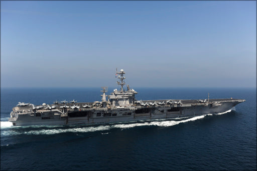 24"x36" Gallery Poster, aircraft carrier USS John C. Stennis (CVN 74) transits the Arabian Gulf c2011
