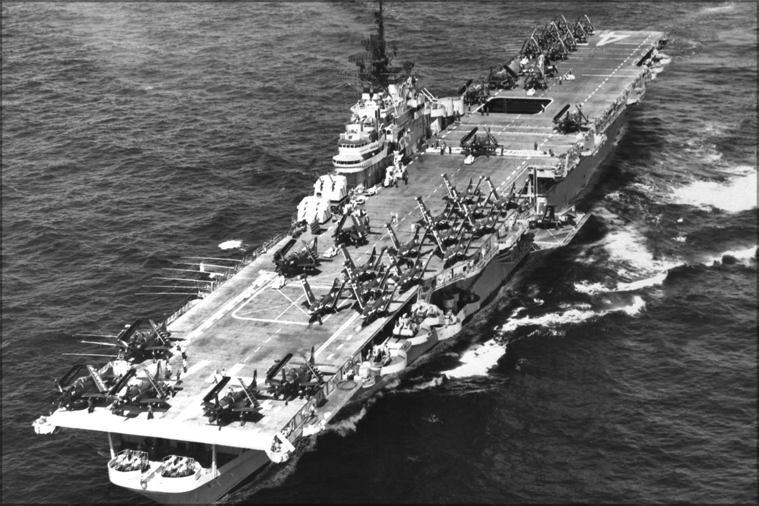 24"x36" Gallery Poster, aircraft carrier USS Philippine Sea (CVA-47) off North Korea 1953