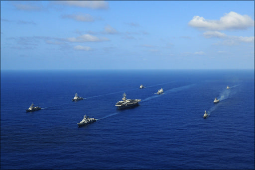 24"x36" Gallery Poster, aircraft carrier USS Ronald Reagan (CVN 76) Carrier Strike Group