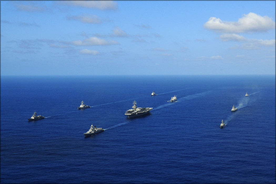 24"x36" Gallery Poster, aircraft carrier USS Ronald Reagan (CVN 76) Carrier Strike Group