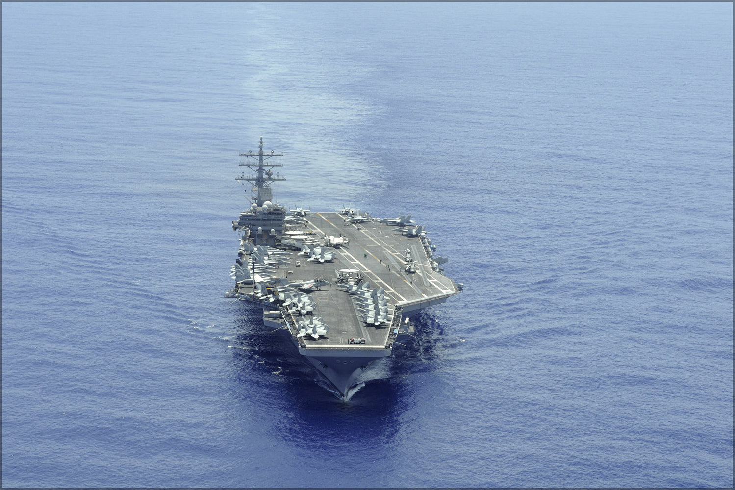 24"x36" Gallery Poster, aircraft carrier USS Ronald Reagan (CVN 76) Pacific Ocean