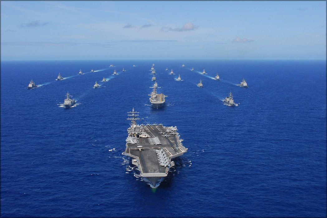 24"x36" Gallery Poster, aircraft carrier USS Ronald Reagan (CVN 76) (RIMPAC) 2010
