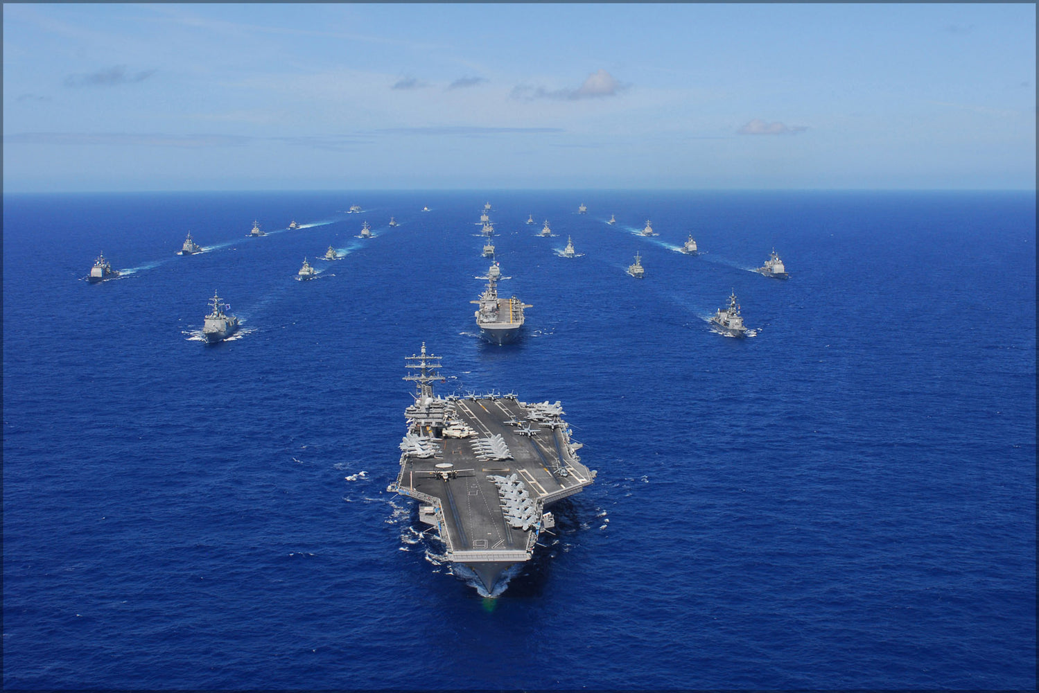 24"x36" Gallery Poster, aircraft carrier USS Ronald Reagan (CVN 76) (RIMPAC) 2010