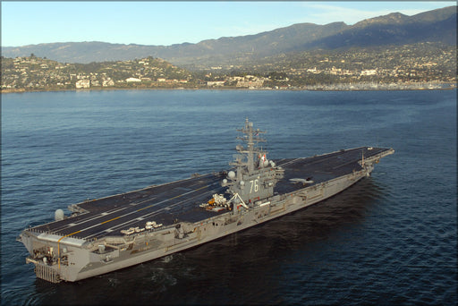 24"x36" Gallery Poster, aircraft carrier USS Ronald Reagan (CVN 76) Santa Barbara, Calif