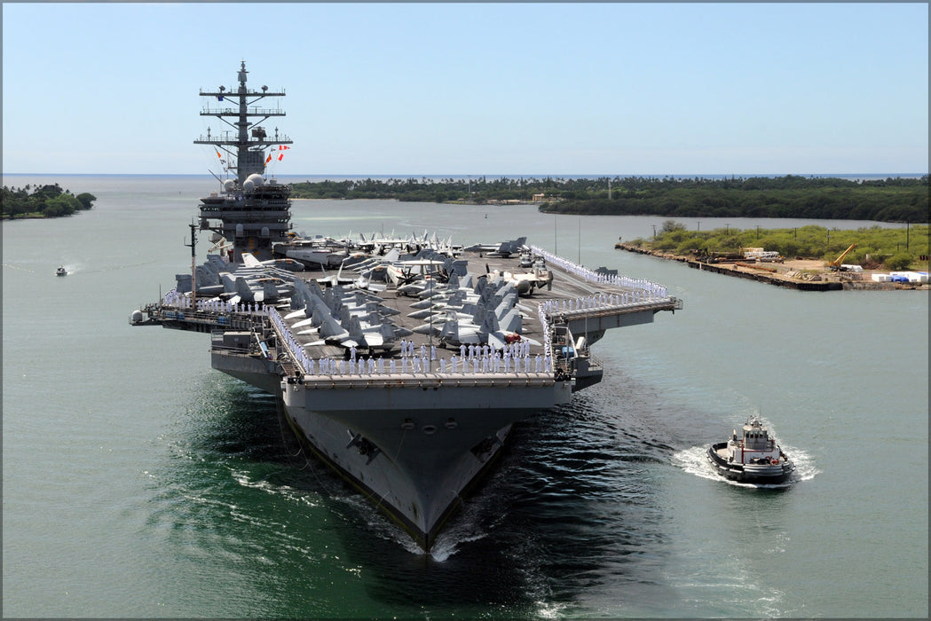 24"x36" Gallery Poster, aircraft carrier USS Ronald Reagan (CVN 76) at pearl harbor p2