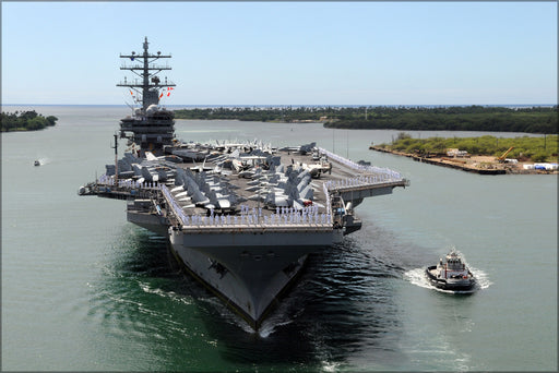 24"x36" Gallery Poster, aircraft carrier USS Ronald Reagan (CVN 76) at pearl harbor p2