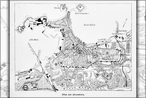 24"x36" Gallery Poster, alexandria map 1882