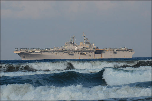 24"x36" Gallery Poster, amphibious assault ship USS Essex (LHD 2) at anchor