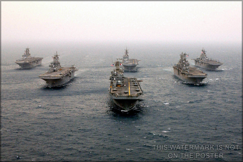 24"x36" Gallery Poster, amphibious assault ships of Commander, Task Force Fifty One (CTF-51) - Copy