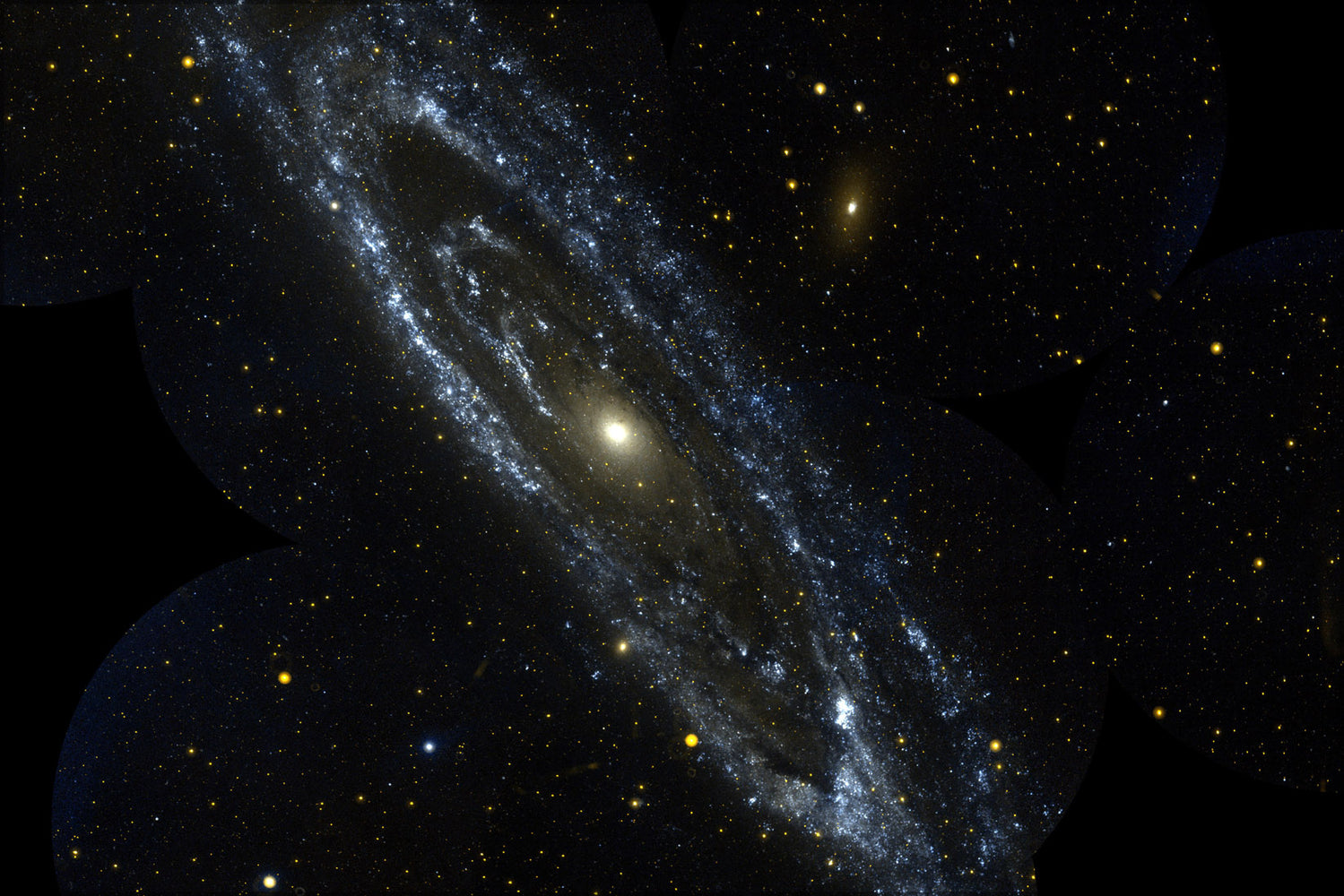 24"x36" Gallery Poster, andromeda galaxy m31 in ultraviolet galaxy evolution explorer p1