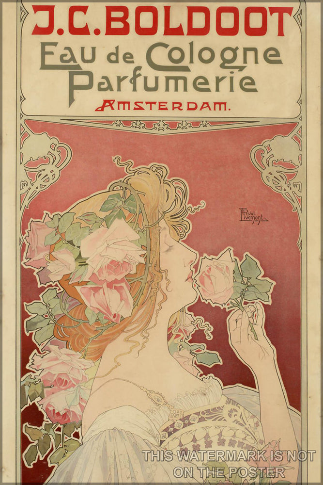 24"x36" Gallery Poster, art nouveau p8 J.C. Boldoot, Eau de Cologne Parfumerie, Amsterdam c1897 henri privat-livemont