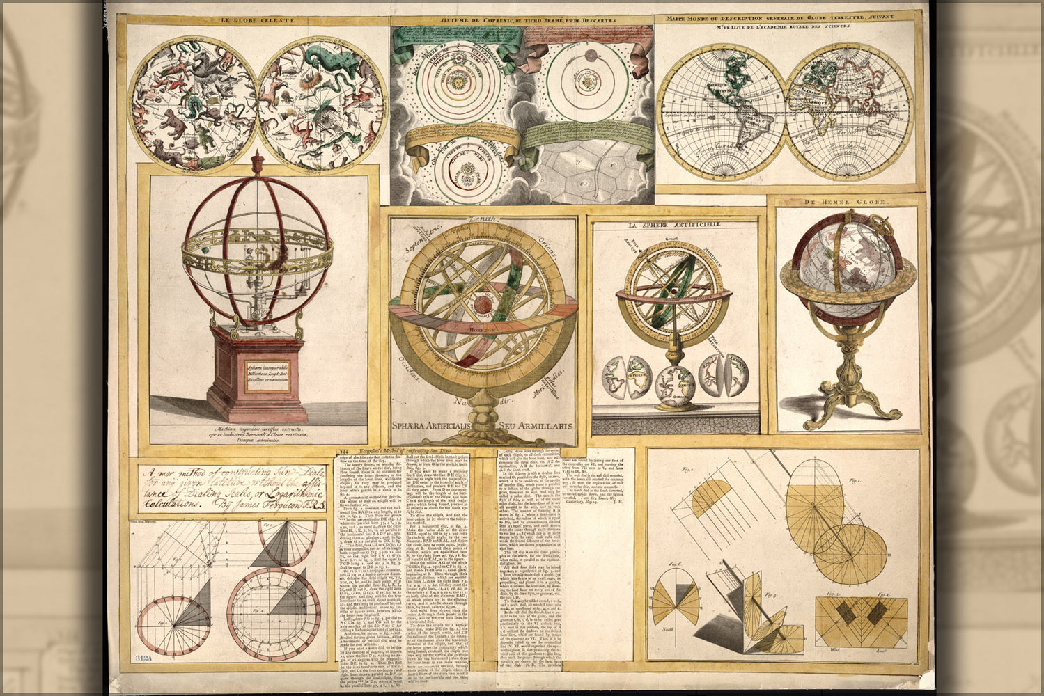 24"x36" Gallery Poster, astronomical instruments astronomy tools 1769