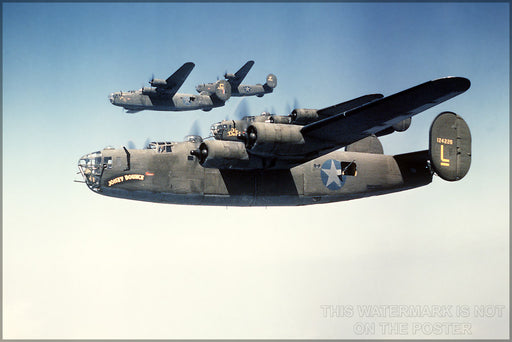 24"x36" Gallery Poster, b-24 liberator 93rd Bomb Group formation flight