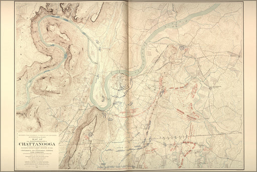 24"x36" Gallery Poster, battle map of Chattanooga Sept. 21 - 22, 1863 -
