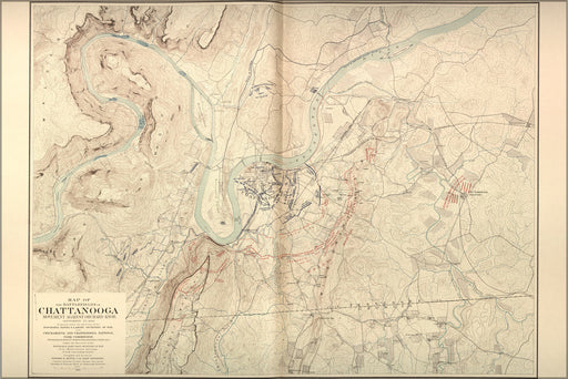 24"x36" Gallery Poster, battle map of Chattanooga Sept. 23, 1863
