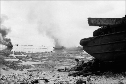 24"x36" Gallery Poster, battle of peleliu marines and amphibious tractor September 1944