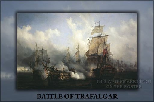 24"x36" Gallery Poster, battle of trafalgar p3 HMS Sandwich, Bucentaure, HMS Victory, HMS Temeraire