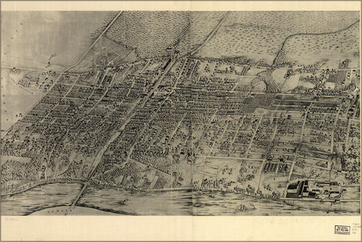 24"x36" Gallery Poster, birdseye view map Arlington, New jersey 1907