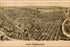 24"x36" Gallery Poster, birdseye view map of Fort Worth, Texas 1891