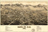 24"x36" Gallery Poster, birdseye view map of Santa Fe, New mexico 1882