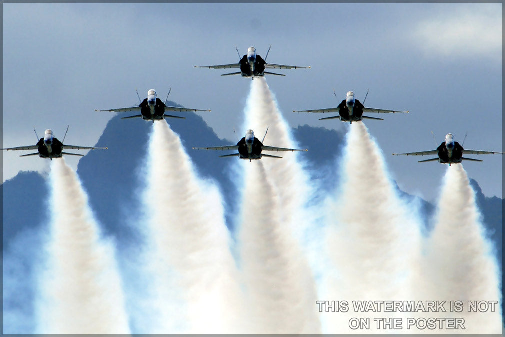 24"x36" Gallery Poster, blue angels U.S. Navy Flight demonstration team, the Blue Angels