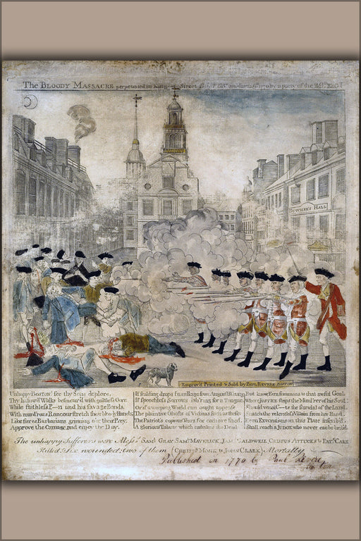 24"x36" Gallery Poster, boston massacre by paul revere