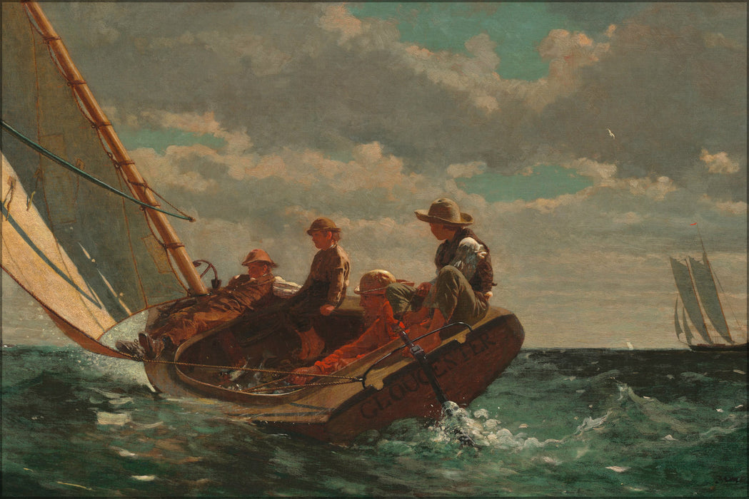 24"x36" Gallery Poster, breezing up a fair wind by winslow homer 1873