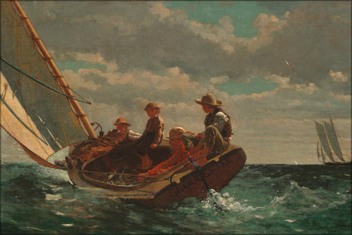 24"x36" Gallery Poster, breezing up a fair wind by winslow homer 1873