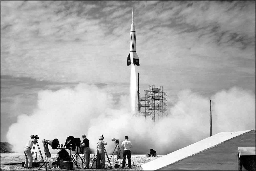 24"x36" Gallery Poster, bumper 8, launch of first rocket from cape canaveral July 1950
