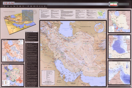 24"x36" Gallery Poster, cia Iran country profile map 2004