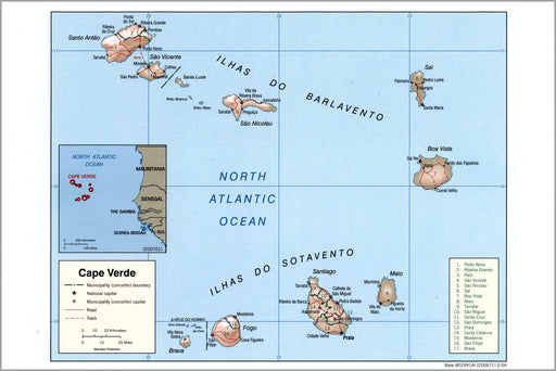 24"x36" Gallery Poster, cia map of Cape Verde 2004