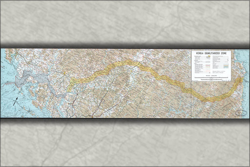 24"x36" Gallery Poster, cia map of Korea demilitarized zone 1969