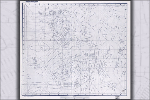 24"x36" Gallery Poster, cia map of Leningrad saint petersburg russia 1971