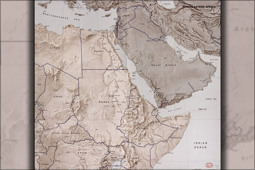 24"x36" Gallery Poster, cia map of Northeastern Africa 1989