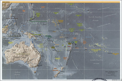 24"x36" Gallery Poster, cia map of Oceania australia new zealand 2001