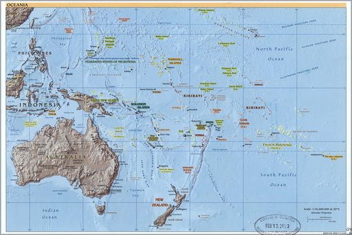 24"x36" Gallery Poster, cia map of Oceania australia new zealand 2002