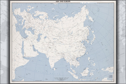 24"x36" Gallery Poster, cia map of asia and europe 1975