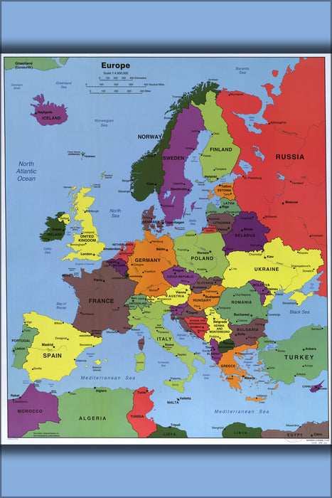 24"x36" Gallery Poster, cia map of europe 2004