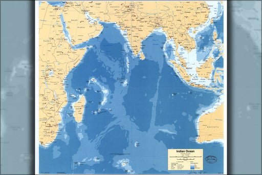 24"x36" Gallery Poster, cia map of indian ocean 1996